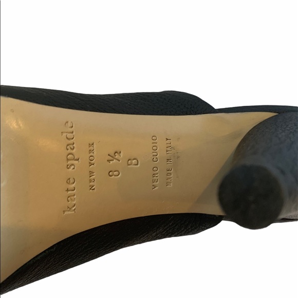 Kate Spade New York Bova peep-toe cone-heel mule black Pebble Leather 8.5 B - Picture 8 of 12